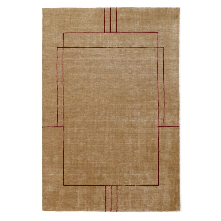 Un beau tapis beige et rouge pour un style Mid Century Modern