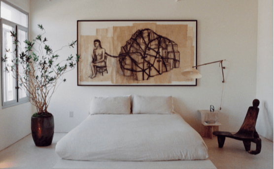 La chambre minimaliste de style Organic Modern de Solange Knowles