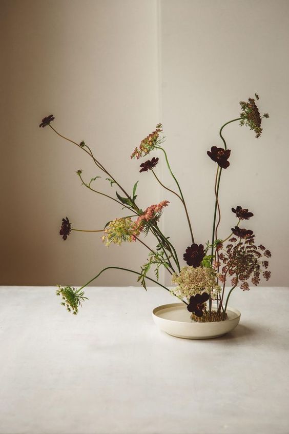 Pique-fleurs en céramique pour Ikebana