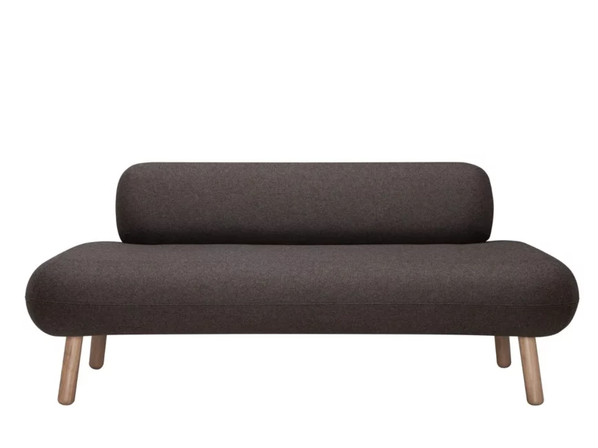 Canapé minimaliste marron pieds bois